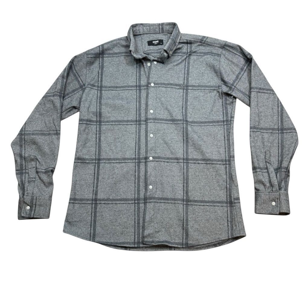 Men’s Mavi Brand Black and White‎ Plaid Button Down Shirt Size XL